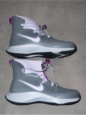 Nike Gray and Purple High-Top Rain Boots
